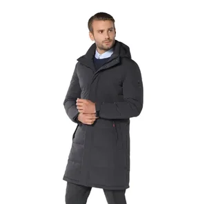 Long Sleeve Men's Bubble Puffer Cotton Filled Waterproof Windproof Plus Size Zipper Front Trench Coat Winter