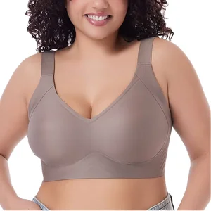 Sujetador De Mujer  Wide Side Wing Back Fat Control Bra Big Breasts Minimizer with Shock-Absorbent Support Plus Size Bralette