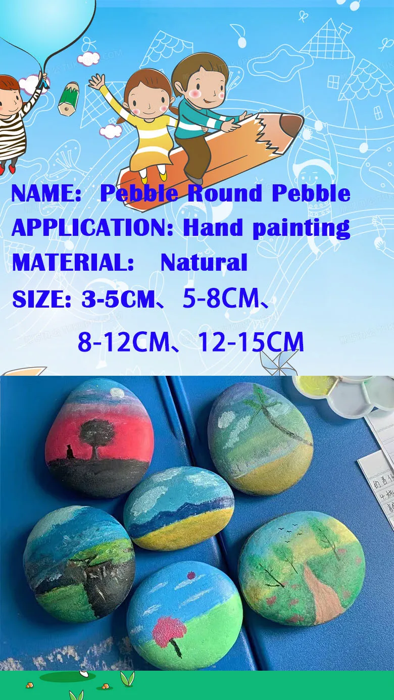 Children's Entertainment DIY Natural Art Creation Painting Stone Slice Pebbles details