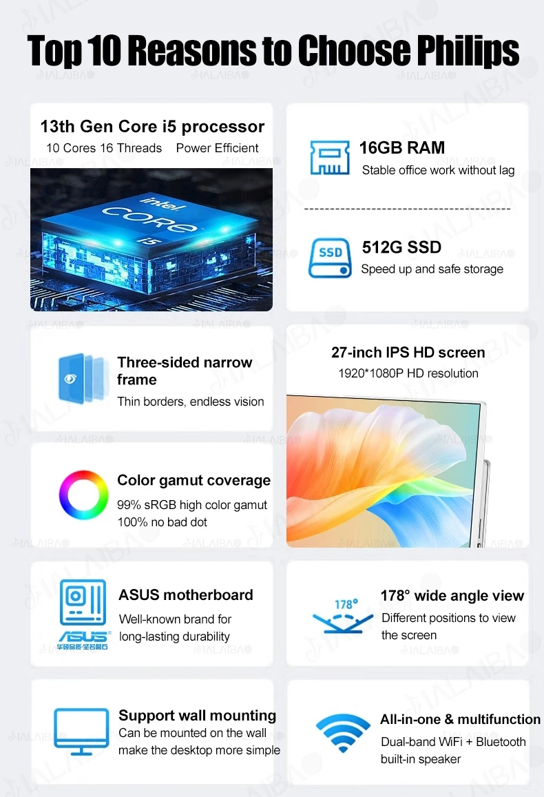 PHILIPS All in One PC 27 Inch - Business Desktop Computer
