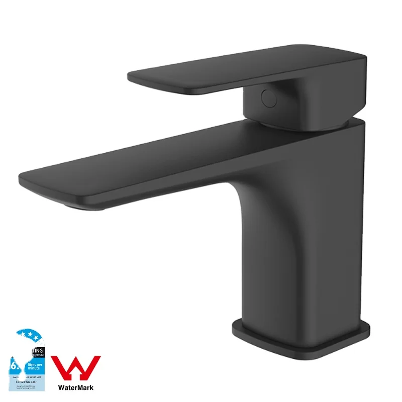 NEWATER Badezimmer-Wasserhahn Mit Pop-up-Ablauf – Zweigriff-Armatur In Matt Schwarz & Gold, Moderne Waschbeckenarmatur