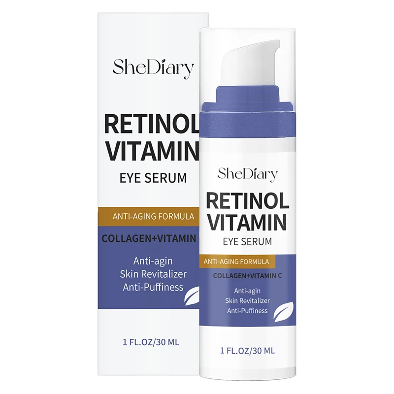 El suero para ojos con retinol personalizado SheDiary desvanece las líneas finas antienvejecimiento hidrata el suero para ojos con retinol para la piel