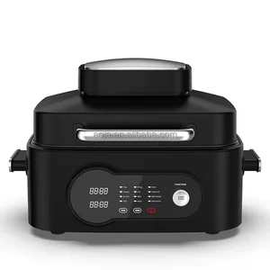 6L 5.5L Electric Air Fryer Grill 1600W + 1600w Two Dual Heating with Window Air Fryer with Slow Cooker