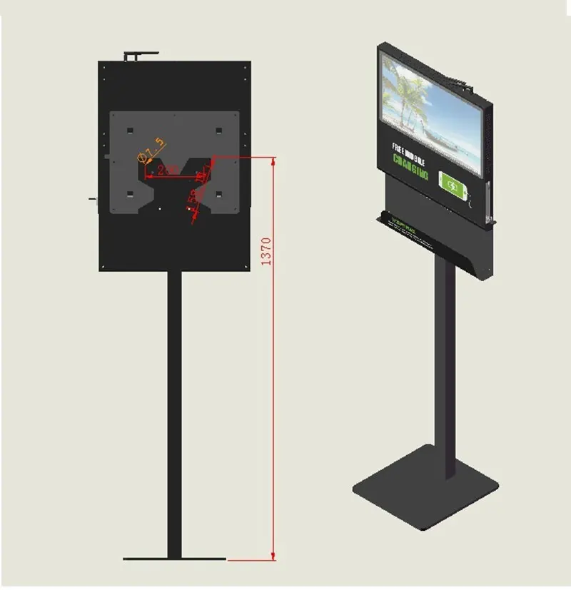 21.5 inch android smart phone charging station mobile phone charging advertising tv kiosk digital standee for airport details