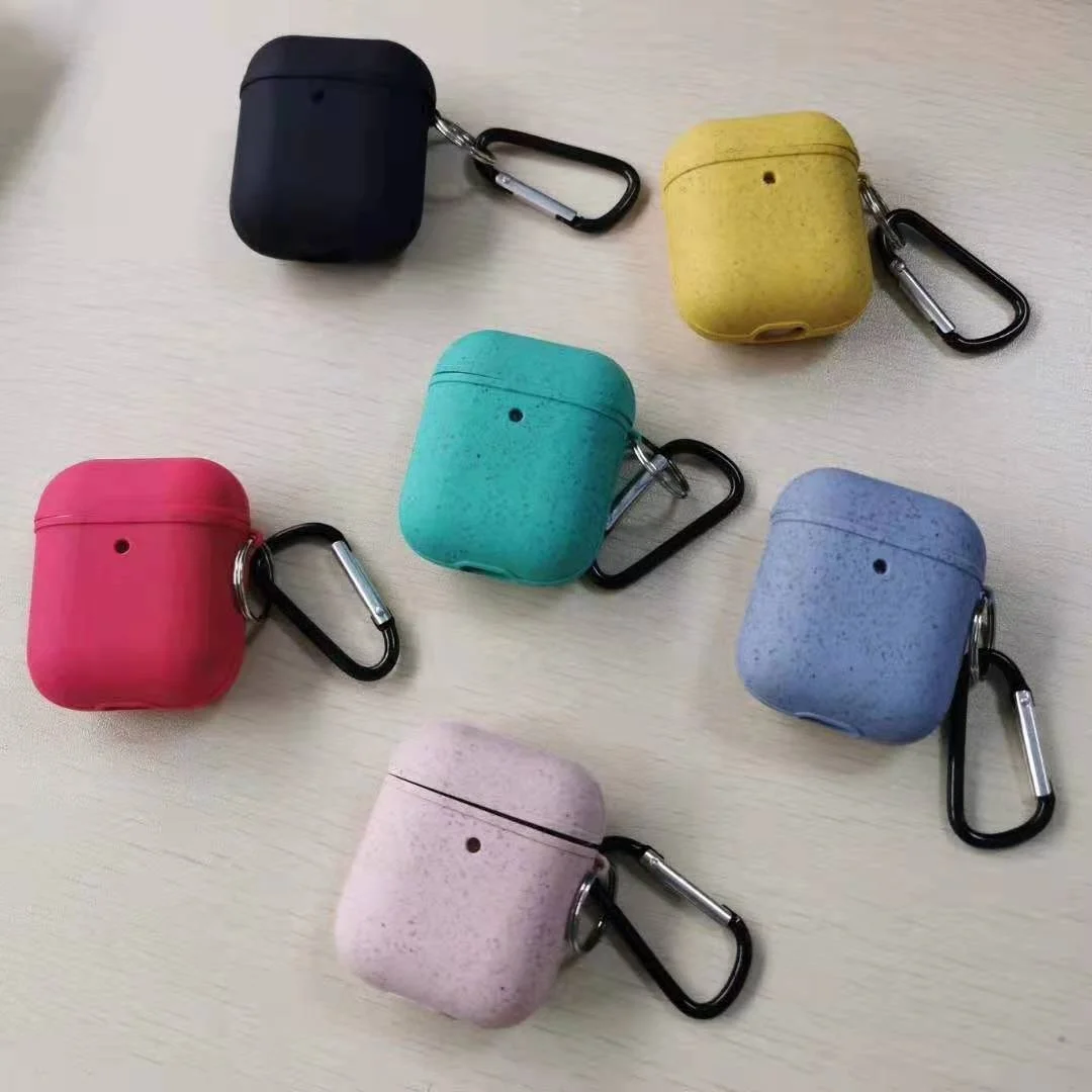 Eco Friendly Biodegradable TPU Wheat Straw Earphone Waterproof Case For Apple Airpods Pro 1 2