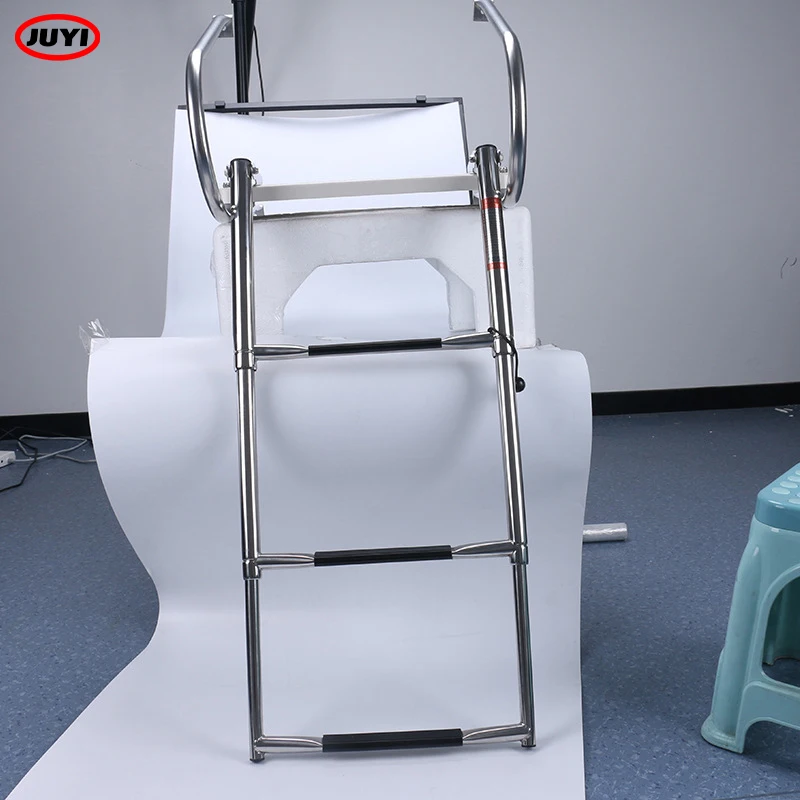 Stainless Steel Speedboat Yacht Boat Launching Ladder Nonslip Folding