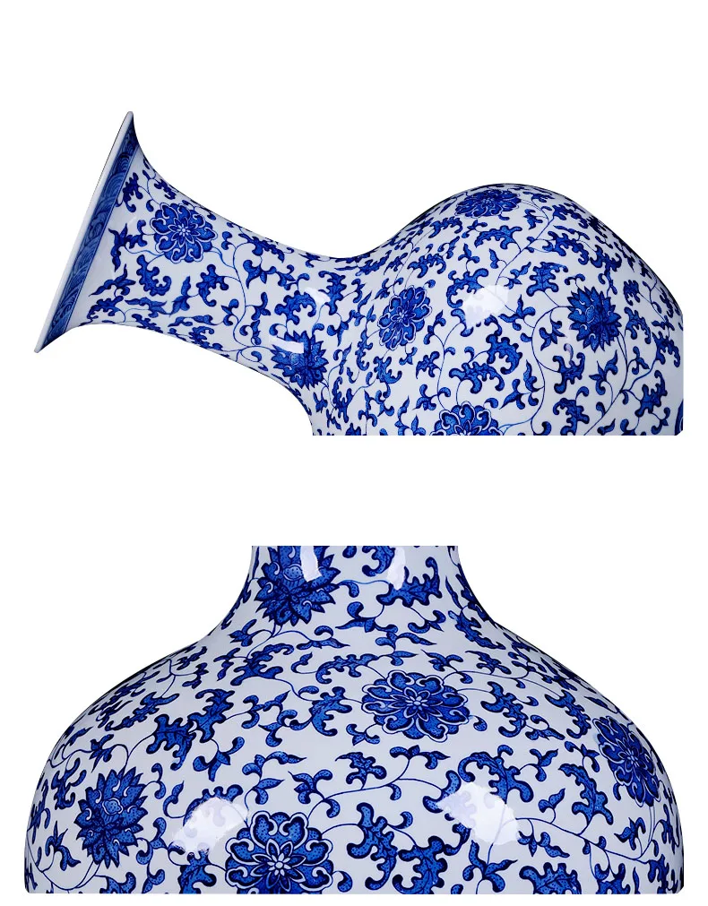 Juego De 2 Jarrones De Porcelana Azul Y Blanca – Pintados A Mano Con Motivos Florales, Cerámica De Pared Fina Para Decoración Hogar