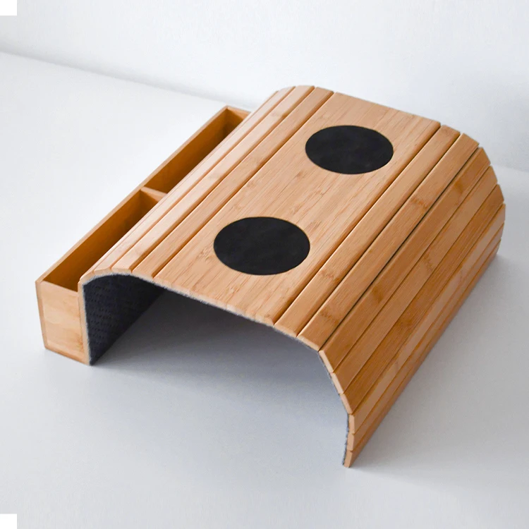 Wholesale Legend Couch Cup Holder Couch Arm Tray Wood Bamboo Sofa Arm