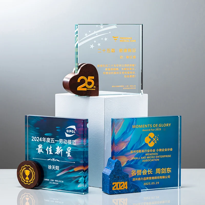 Factory direct crystal glass and  Marble trophy star awards for sports and company souvenir gifts supplier