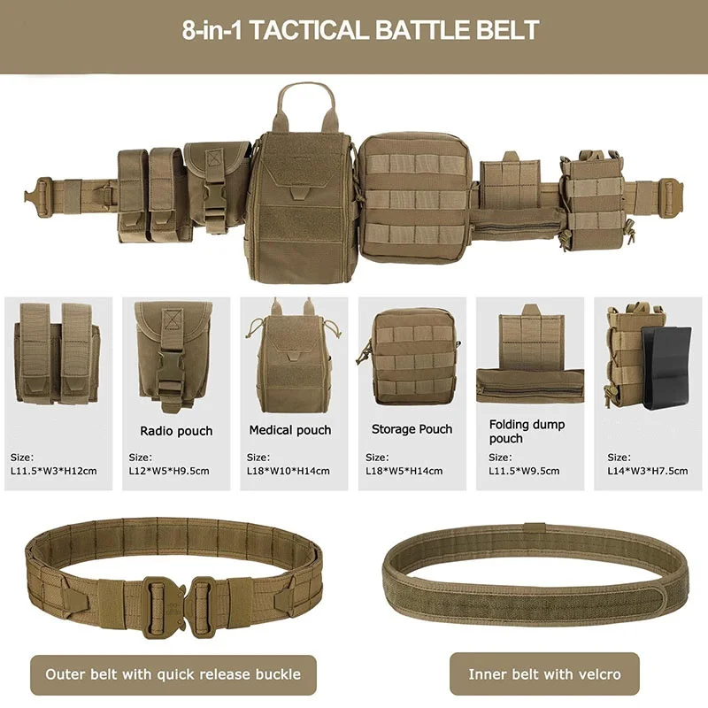 Fashionable Mountaineering Hunting Tactical Belt with Accessories Tactical Quick Release Rigger Belt Wholesale Heavy Duty Belts