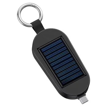 Portable Mini Solar Power Bank 3000mAh Emergency Charger for Phone and Watch Small Solar Keychain with Magnetic Function