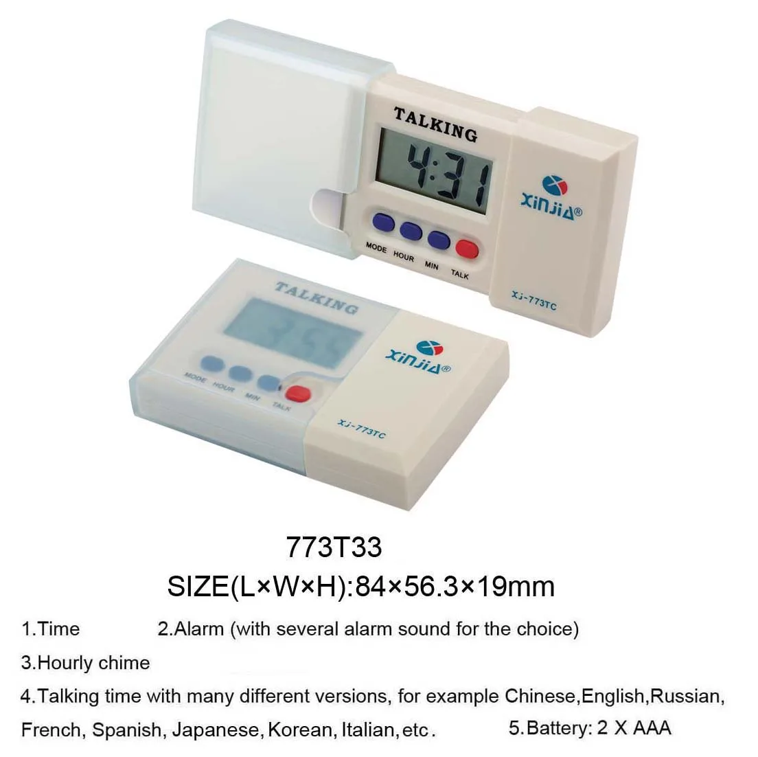 Talking Clock Digital Display Table Alarm Clock With Various Language