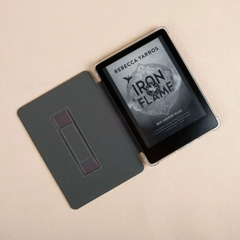 product for tablet cover case for kindle paperwhite 12 gen 2024 custom sublimation clear back hybrid strap leather case model-7