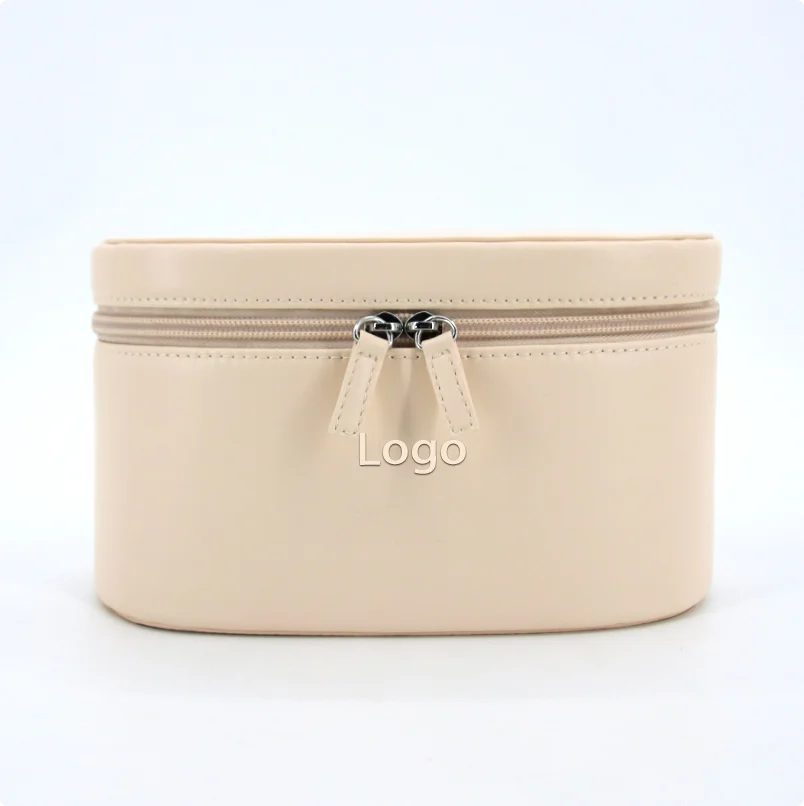 Tilpasset bærbar og allsidig zipper makeuppose med PU-lær og håndtak