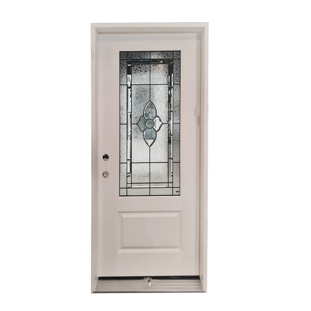 Modern white Fiberglass Prehung entry door mobile home exterior doors details