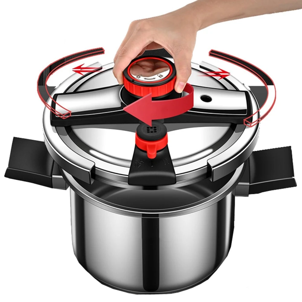 Factory Stock Price Induction Gas Cooker 304 Stainless Steel Pressure Cooker with Stainless Steel Explosion Proof Lid