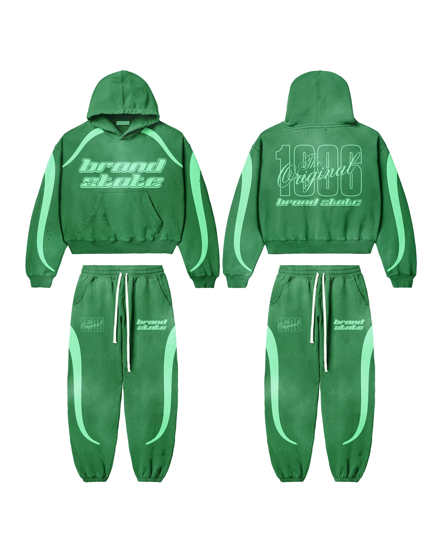 Custom Oversized Baggy Fleece Rhinestone Jogger Sweatpants Acid Wash Sweatsuits Hoodie and Sweat Pants Flared Tracksuits Men gallery 3