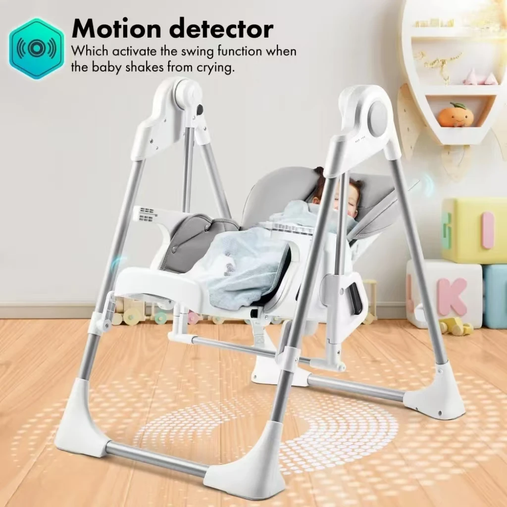 Modern Intelligent 2-in-1 Dining Chair Foldable Swing High Chair for Baby EN & ASTM Approved for Kitchen Dining & Baby Nursing