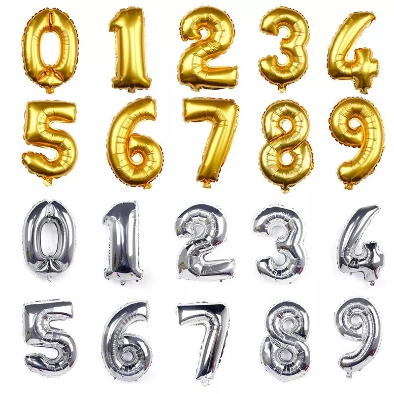 2022 Foil Globos Foil Letters Large Number Balloons 0123456789 Number ...