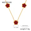 P100- Gold red necklace