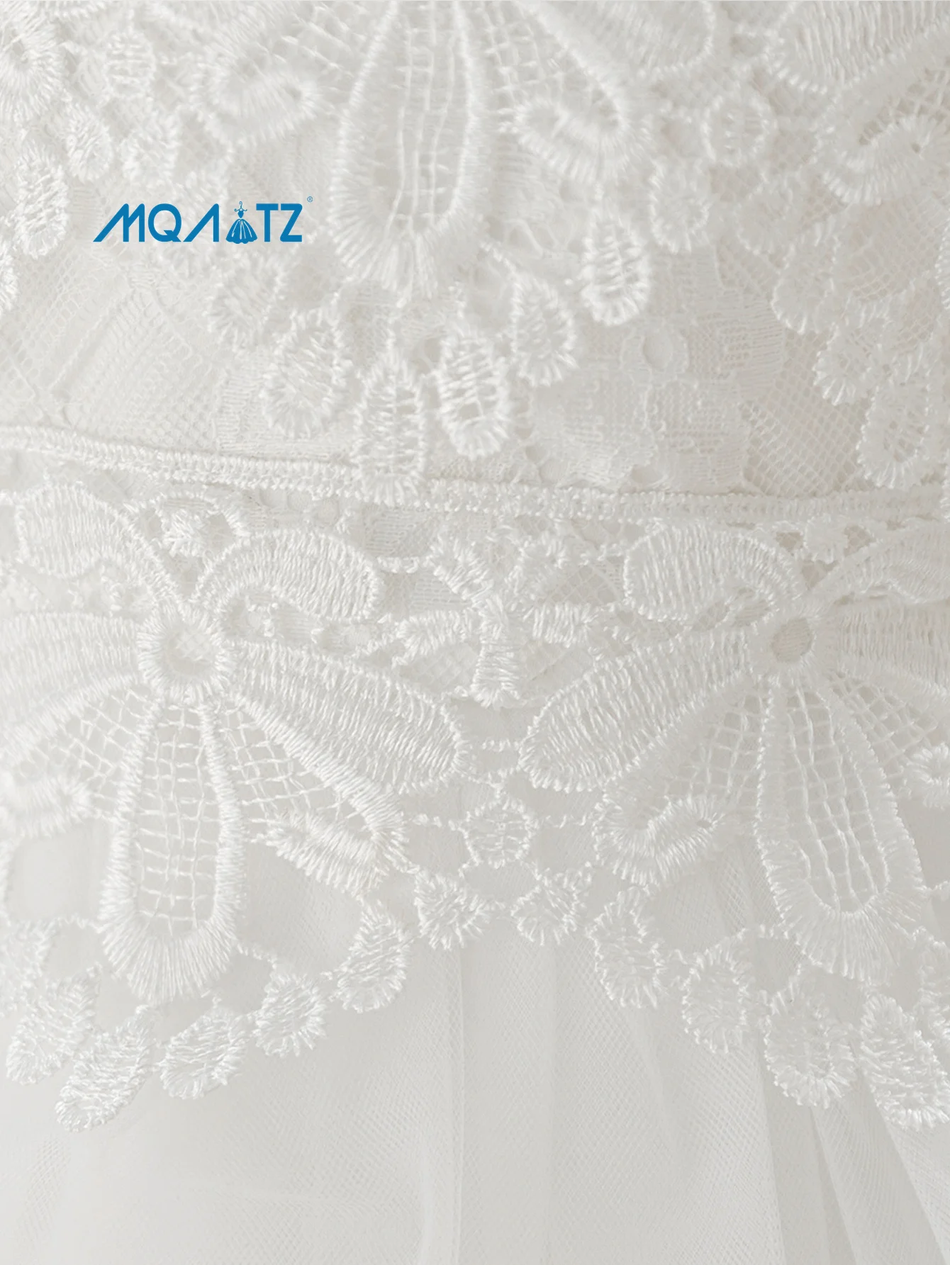 White Lace Embroidered Baptism Dress for Girls O-Neck Infant