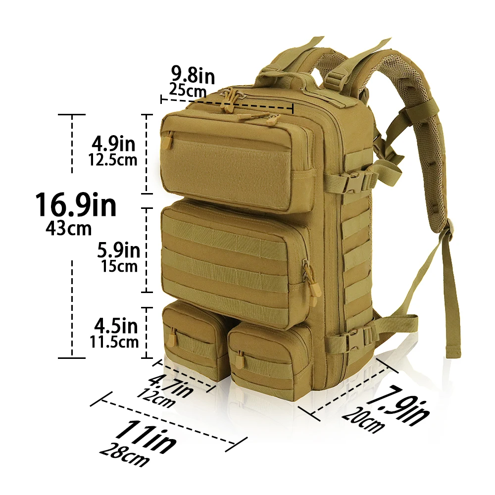 Multifunctional Waterproof Molle Assault Rucksack 600D Nylon 3P ...