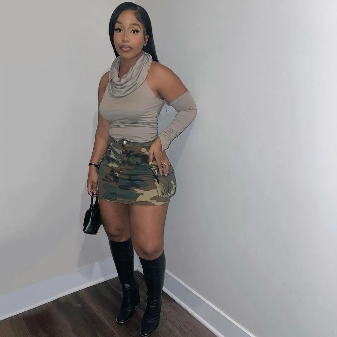 Hot Sexy School Girls Sexy Camo Cargo Mini No Panties Short Skirts For Women Sexy - Buy Sexy