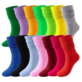 High Multicolor Thickened Women's Long Towel Socks