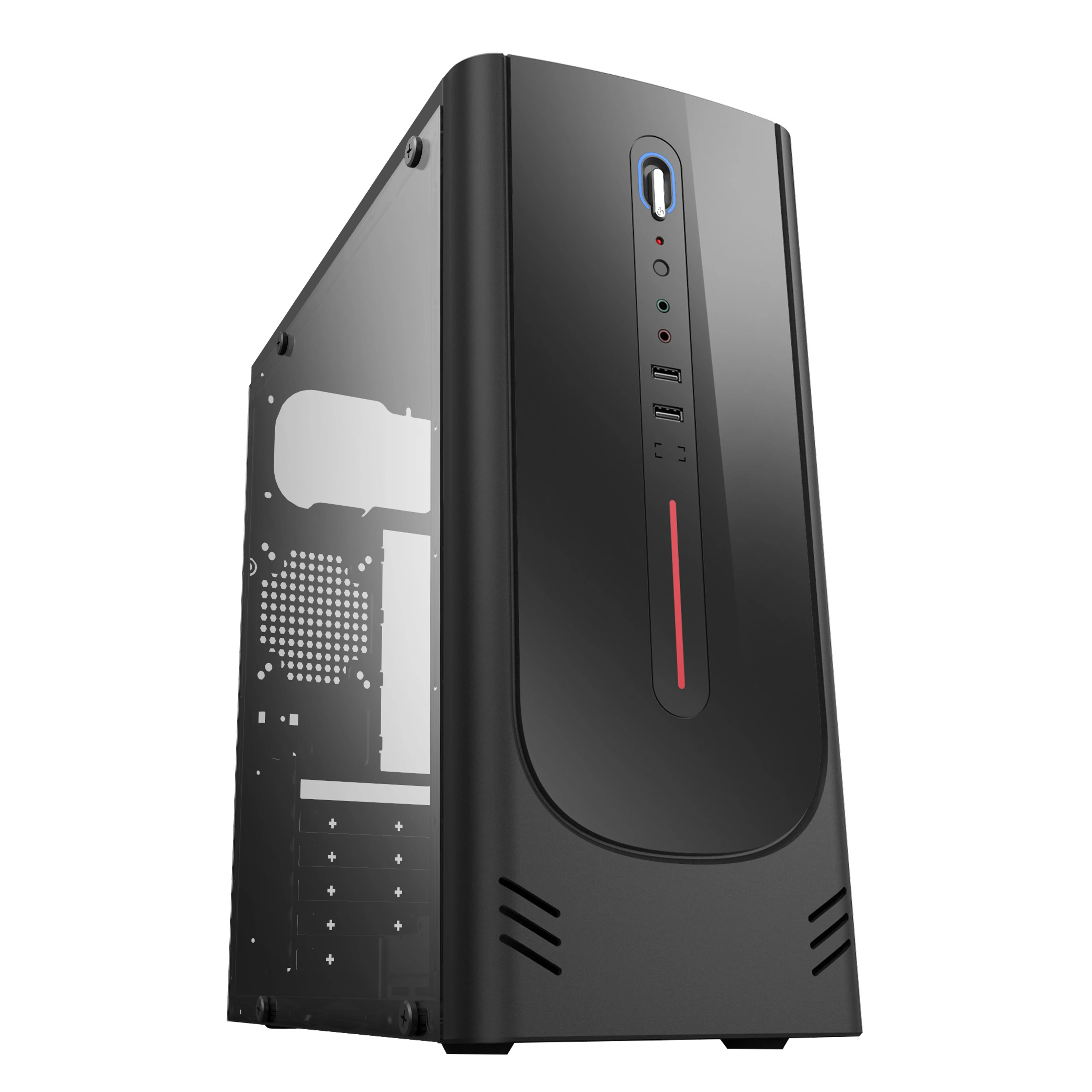 Bulk Atx Pc with Power Supply Fan Plexiglass Horizontal Cooled Cpu Cabinet Computer Case Pc Chassis