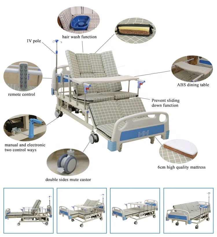 Electric Adjustable Backrest Support Multifunction Medical Bed Medical Equipment Multi