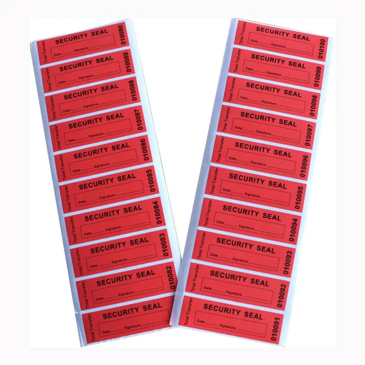 PVC Anti-Theft Security Adhesive Stickers Tamper-Resistant and Proof Asset Labels Anti-Counterfeit Features