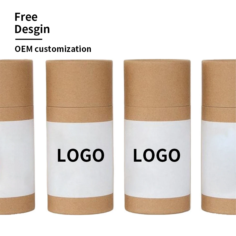 Custom Print Logo Cylinder Kraft Tube Packaging Cardboard Candle Brown