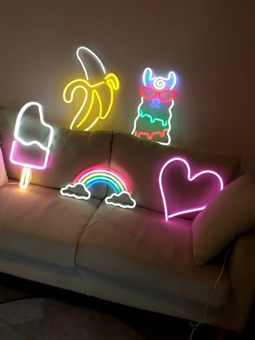 Led Cloth Hanger Neon Light Sign Usb Powered Wall Lights Decorative