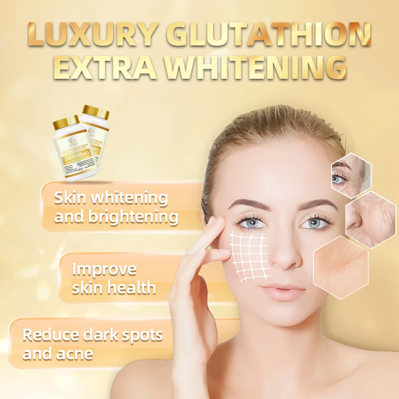 OEM Luxury Glutathione 30000mg Marine Collagen Capsules for Skin Whitening