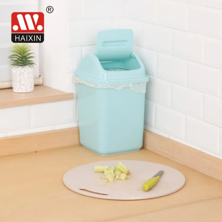 Haixin Factory Directly Plastic Garbage Bin Kitchen Garbage Bin Waste Trash Can Withl Lid Indoor and Out Door