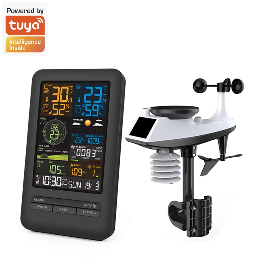 TUYA Professional Digital Thermometer Hygrometer Temperature Humidity Gauge Agricultural Greenhouse Fj3395ty Weather Station