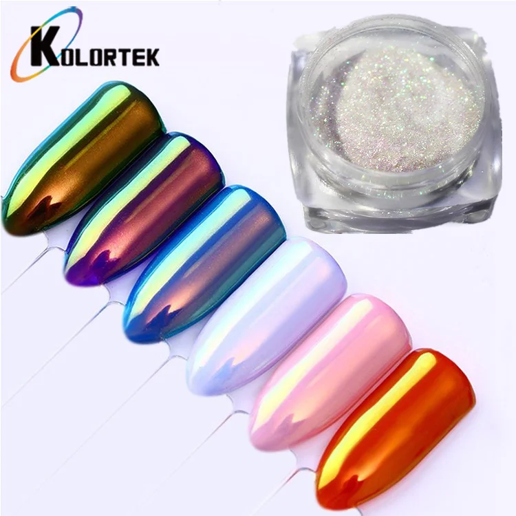 Kolortek Chrome Mirror Unicorn Effect Aurora Pigment Powder for Nail Art