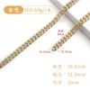 3x10.5x12.5mm gold-plated diamond chain