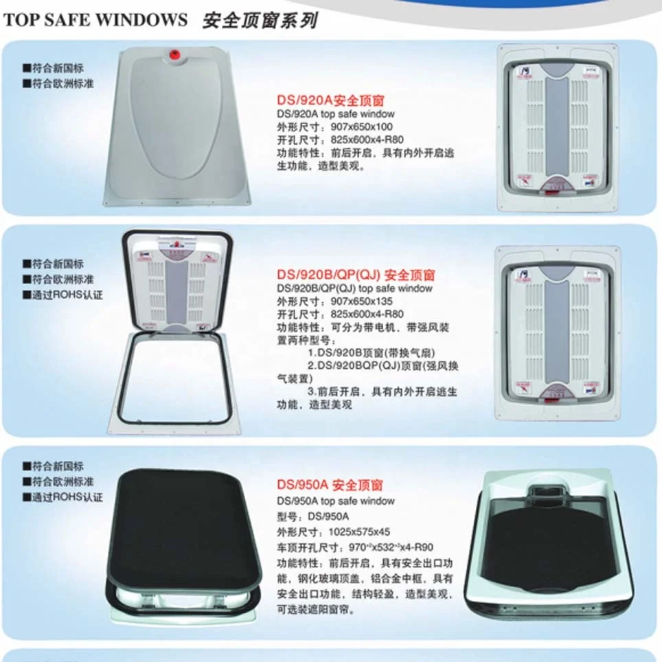 coach Bus EXPOERT MARKET SKYLIGHT WITHOUT MOTOR Safe Exit Skylight OEM Price