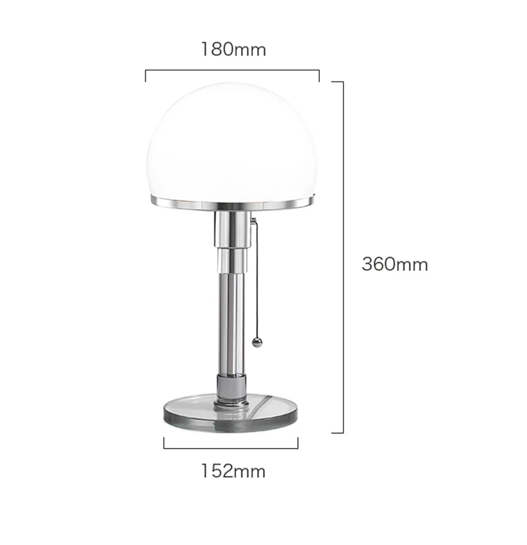 Modern simple contemporary Bauhaus classic pullswitch bedside desk restaurant round ball glass table lamp