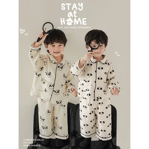 YOEHYAUL FN0049  Autumn Comfortable Boys Pajama Set Children's Homewear Indoor Boys Casual Clothing Kids Printed Pajama Set