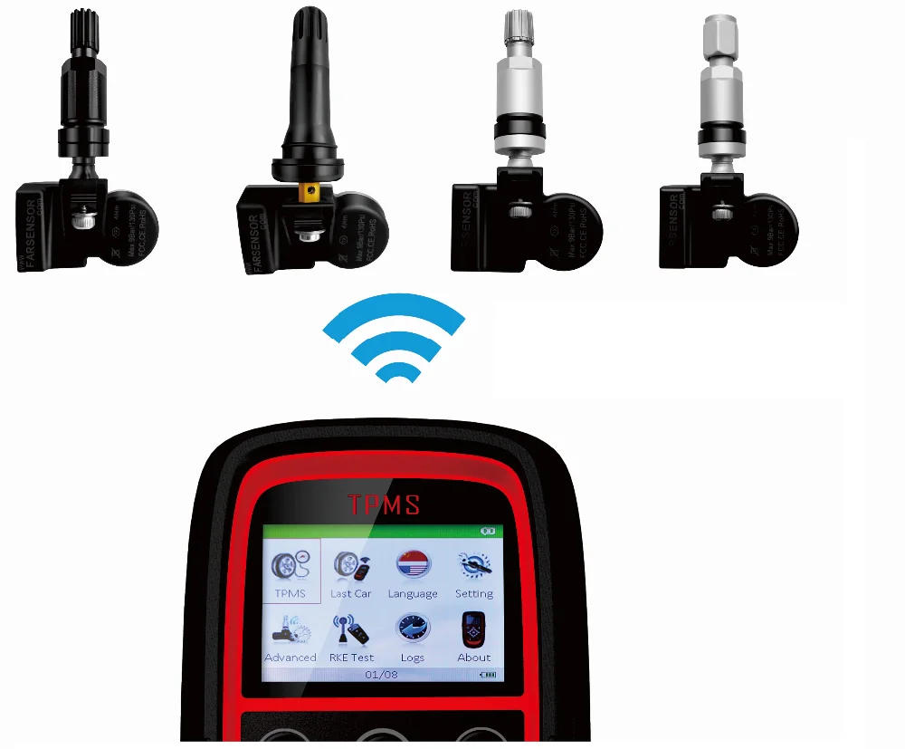 Автоматический tpms датчик farsensor программируемый универсальный 315 МГц и 433 2 в 1 то же использование с датчиком autel mx