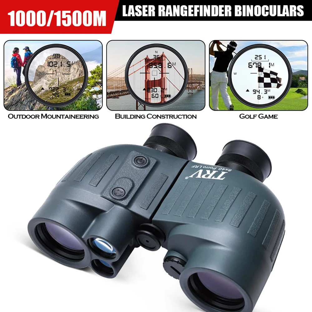 TRV 8X40 1000/1500M Laser Rangefinder Binoculars for Hunting Long Range  Distance Binoculars HD Telescopes Range Finder Hunting - Main Image