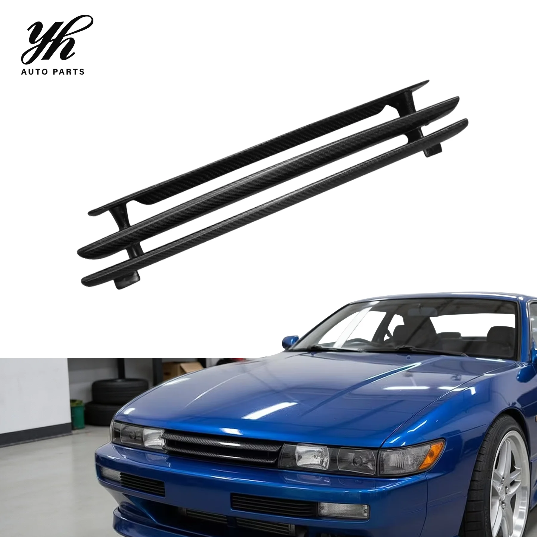 S13 Silvia GTR Carbon Fiber Front Grill CF - Enhance Style
