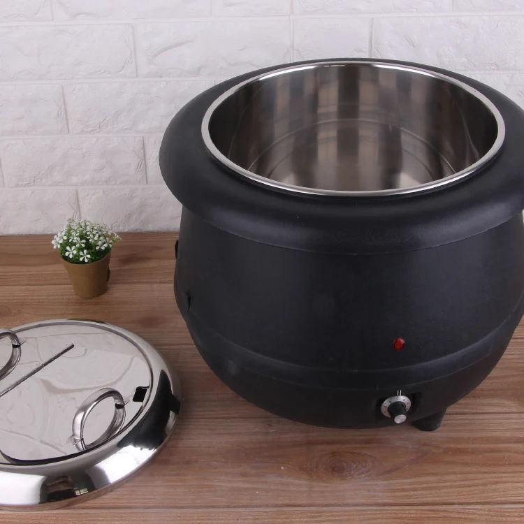 13 Liter Hotel Buffet Electric Soup Warmer Stainless Steel Food Warmer Electric Heating Food Soup Pot_3
