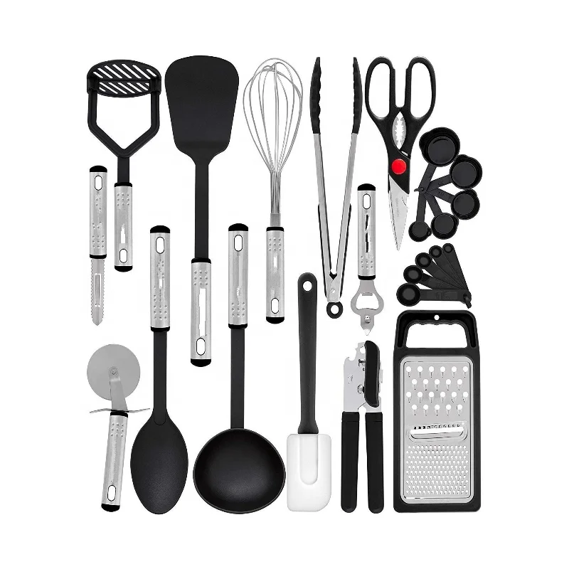 Kitchen Utensil Set - Tongs, Grater, Can Opener, Peeler