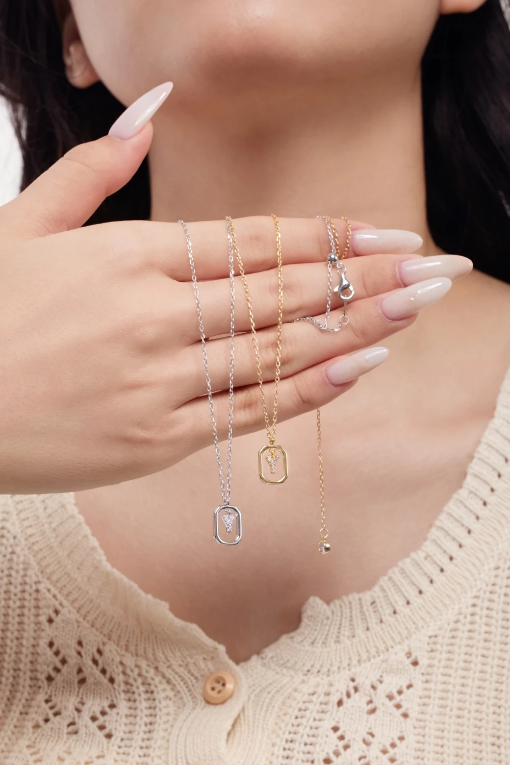 KAKODIY Rhodium 14K Gold Plated-Y-Women's Initial Necklace 5A Cubic Zirconia Letter Exquisite Necklace Letter Pendant Jewelry detail 1