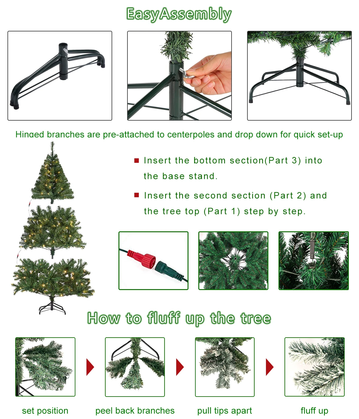 Pencil Christmas Tree Prelighting Artificial Snow Flocking Slim Skinny