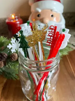 Christmas Drink Stirrers, Holiday Cocktail Sticks, Merry Christmas Swizzle  Sticks, Christmas Tree, Snowflake, Custom Drink Marker, Set of 12