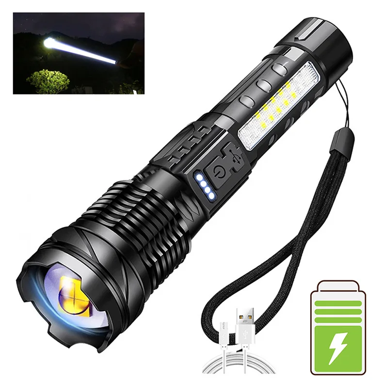 1000M Long Distance High Power Zoomable USB Rechargeable Flashlight